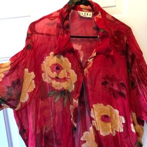 Erena Flower Design Button Up Shirt